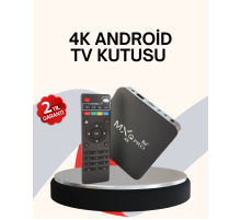 4K Android TV Box – Akıllı Medya Oynatıcı, 2GB RAM, 16GB Hafıza, Wi-Fi Destekli