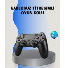 PS4 Uyumlu Kablosuz Oyun Kolu – Gerçekçi Titreşimli Geri Bildirim