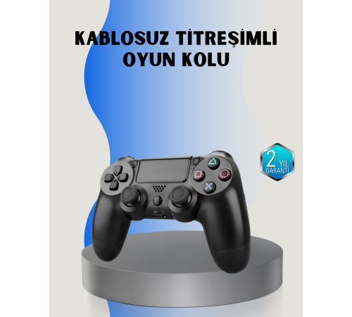 PS4 Uyumlu Kablosuz Oyun Kolu – Gerçekçi Titreşimli Geri Bildirim
