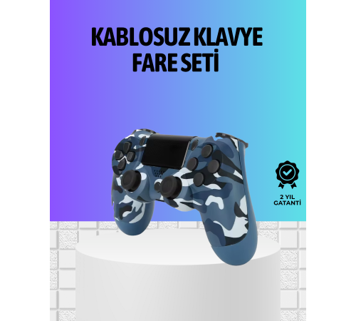 Şarjlı Kablosuz PS4 Oyun Kolu Titreşimli Hassas Kontrol