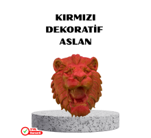 Özel Tasarım 3D Aslan Figürü Duvar Süsü Dekoratif Heykel 20x21 cm