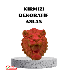 Özel Tasarım 3D Aslan Figürü Duvar Süsü Dekoratif Heykel 20x21 cm