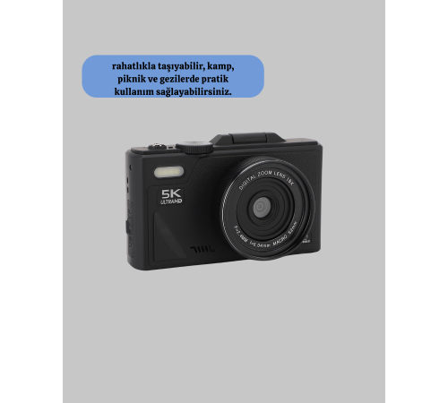 5K UHD Dijital Kamera 75MP Sensör 18x Zoom Stabilizasyonlu