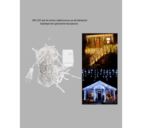 3x3 Perde LED Işık Şelale Model Özel Gün Dekoratif Aydınlatma