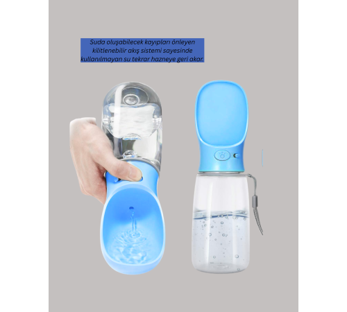 Taşınabilir Su Tasarruflu Köpek ve Kedi Su Şişesi Tek Elle Kullanım Kolaylığı