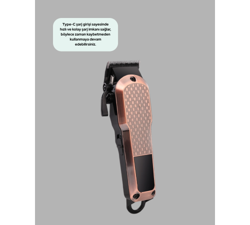 Profesyonel Saç Tıraş Makinesi – 7000RPM Güçlü Motor ve 4 Kademeli Ayar