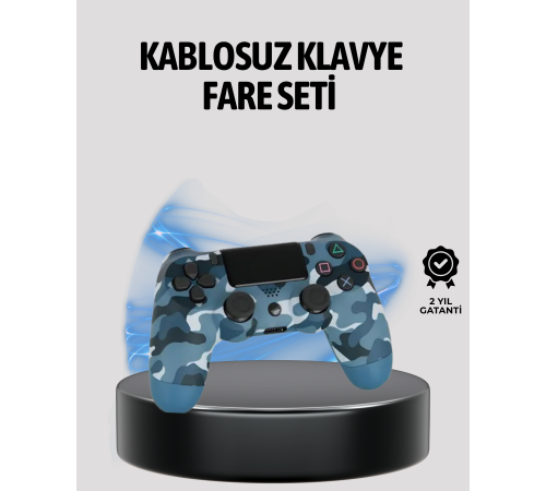 Kablosuz PS4 Controller Çift Motorlu Dayanıklı Gamepad