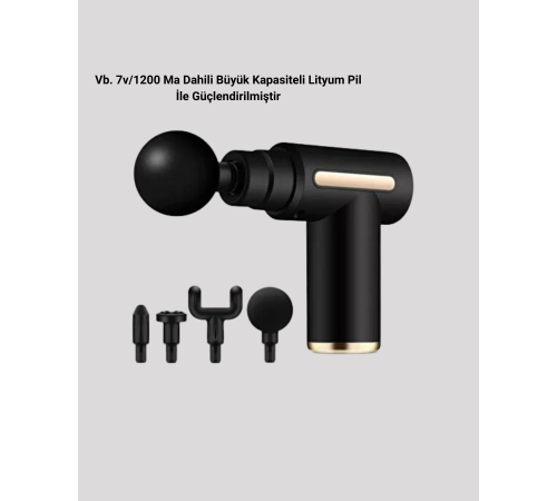 Şarjlı Kas Masaj Aleti 6 Kademe 4 Başlık Derin Doku EMS Titreşim Sporcu Masaj Tabancası