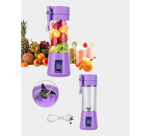 Taşınabilir USB Şarjlı Mini Smoothie Blender 380ml Çelik Bıçaklı Portatif