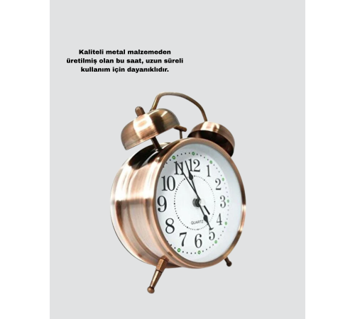 Bronz Metal Masa Saati