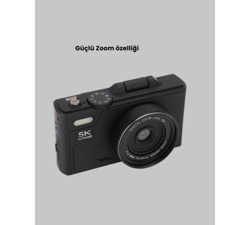 5K UHD Dijital Kamera 75MP Sensör 18x Zoom Stabilizasyonlu