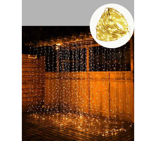 3x3 Perde LED Işık Şelale Model Özel Gün Dekoratif Aydınlatma