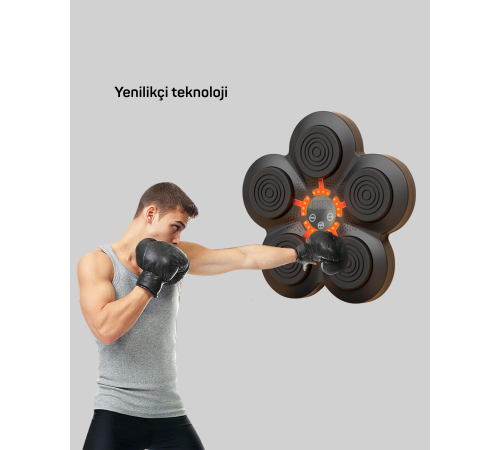 Müzikli Boks Duvar Paneli Akıllı Işık Sistemli Refleks ve Kondisyon Aleti