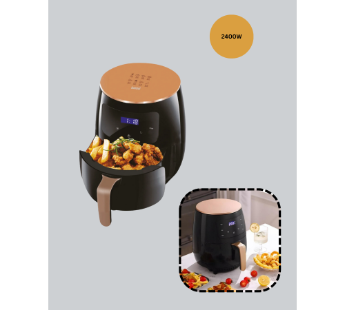 2400W Güçlü Airfryer 6L Yağsız Sağlıklı Pişirici LCD Dokunmatik