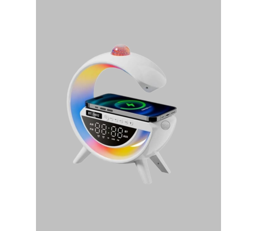 Kablosuz Şarjlı Dijital Saat RGB Işıklı Bluetooth Hoparlör Çok Fonksiyonlu