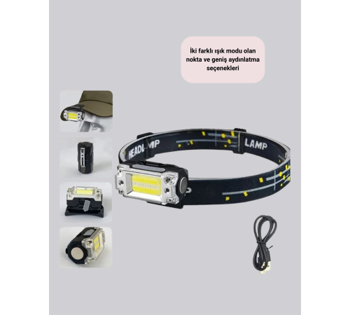 Şarj Edilebilir LED KAFA Feneri 215 Lümen XPE COB Güçlü Aydınlatma