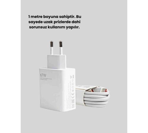 67 Watt Type C Hızlı Şarj Cihazı Huawei P30 P40 Mate 20 Pro Uyumlu