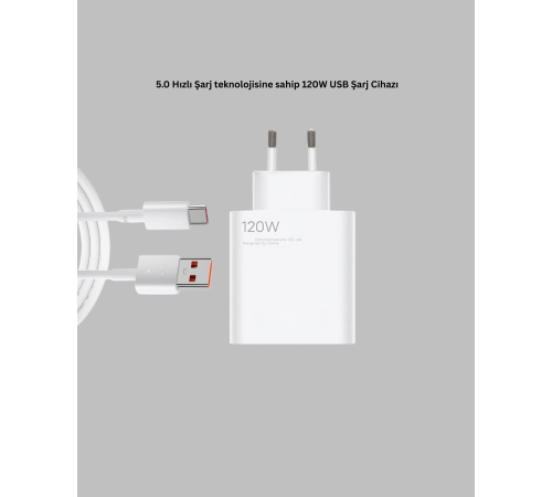 120 Watt Type C Şarj Başlığı Poco X3 X4 X5 Pro Uyumlu