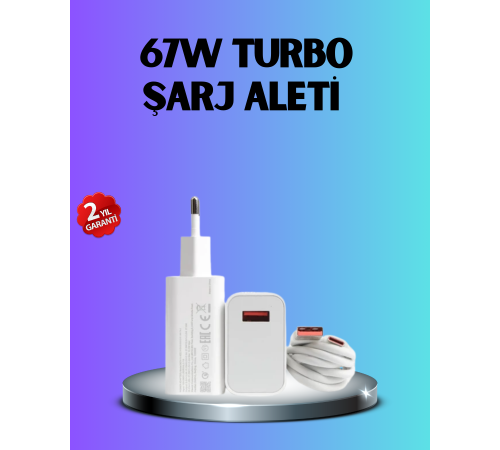 67 Watt Type C Hızlı Şarj Başlık  Black Shark Uyumlu