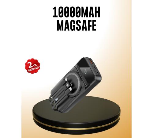 15W Kablosuz Hızlı Şarjlı 10000 mAh Powerbank – Taşınabilir, LED Göstergeli