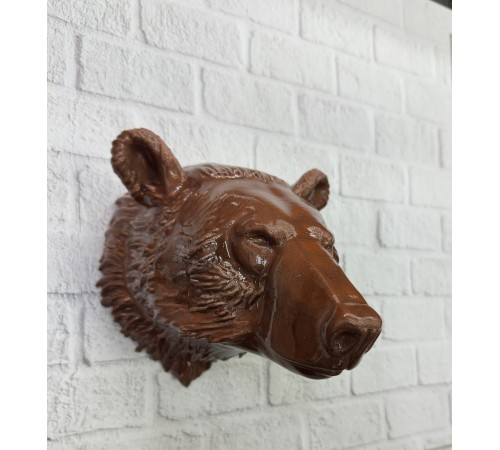 Ev ve Ofis İçin Dekoratif Ayı Başı Heykel Hediyelik Duvar Aksesuarı