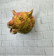 Gold Kurt Duvar Aksesuarı Asılabilir 3D Dekoratif Heykel 25x19 cm