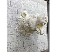 Dekoratif Beyaz Ayı Duvar Heykeli Asılabilir Hediyelik 25x19 cm