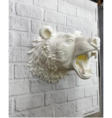 Dekoratif Beyaz Ayı Duvar Heykeli Asılabilir Hediyelik 25x19 cm