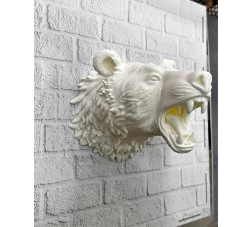 Dekoratif Beyaz Ayı Duvar Heykeli Asılabilir Hediyelik 25x19 cm