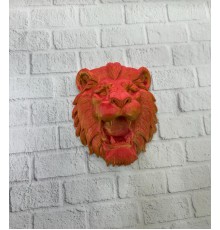 Gold Red Aslan Başı Duvar Aksesuarı