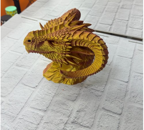 Asil Tasarım Gold–Red Ejderha Heykeli Hediyelik Fantastik Dekor