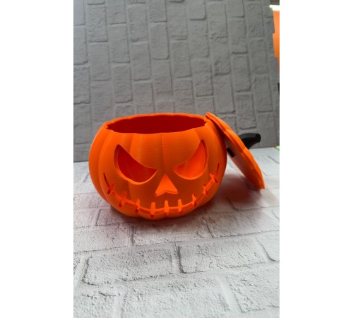 Kapaklı Balkabağı Dekor Kutusu 21×15 cm Halloween Temalı Saklama
