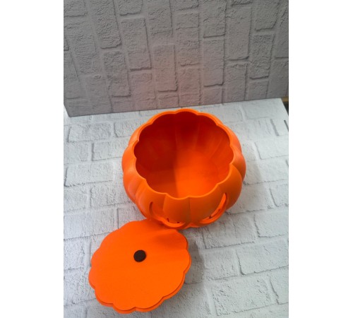 Kapaklı Balkabağı Dekor Kutusu 21×15 cm Halloween Temalı Saklama