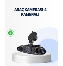 4 Kameralı Araç İçi Kamera 1080P GPS Takip WiFi Gece Görüşlü