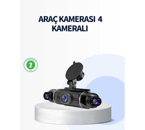 4 Kameralı Araç İçi Kamera 1080P GPS Takip WiFi Gece Görüşlü
