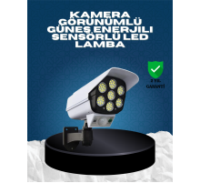 Güneş Enerjili Kamera Görünümlü Hareket Sensörlü LED Duvar Lambası Uzaktan Kumandalı