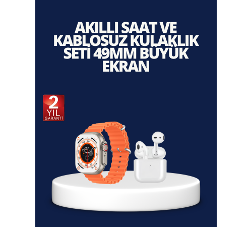 Watch 9 Max Akıllı Saat ve Kablosuz Kulaklık Seti 2 Kordonlu Sesli Görüşme Özellikli