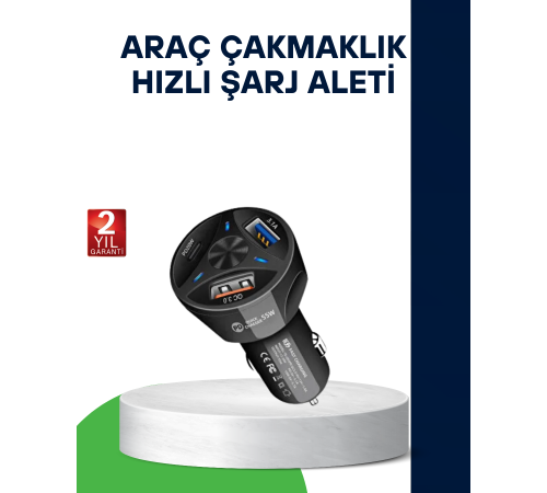 55W Hızlı Araç Şarj Cihazı Quick Charge 3.0 ve PD Destekli