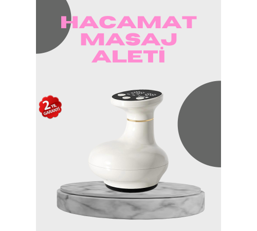 3’ü 1 Arada Şarjlı Masaj Cihazı Kupa Terapisi Sıcak Kompres Gua Sha