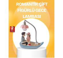 Romantik Çift Figürlü Gece Lambası Sandal Model Sevgiliye Özel Hediye