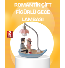 Romantik Çift Figürlü Gece Lambası Sandal Model Sevgiliye Özel Hediye
