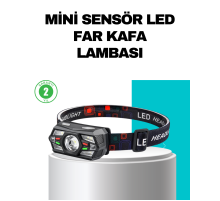 Hareket Sensörlü Şarjlı LED Far Suya Dayanıklı Çok Modlu