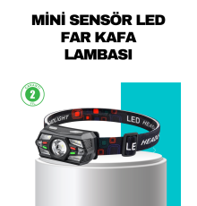 Hareket Sensörlü Şarjlı LED Far Suya Dayanıklı Çok Modlu