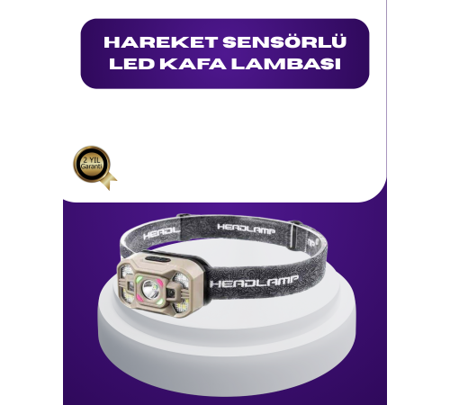 Wave Sensörlü LED Kafa Lambası Şarjlı Ayarlanabilir Işık