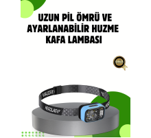 53 Modlu Süper Parlak LED Kafa Lambası Type C Şarjlı Güç Göstergeli