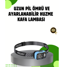 53 Modlu Süper Parlak LED Kafa Lambası Type C Şarjlı Güç Göstergeli