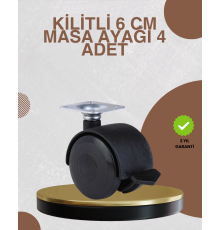 Kilitli Mobilya Ayağı 6 cm 4’lü Set Zemin Korumalı