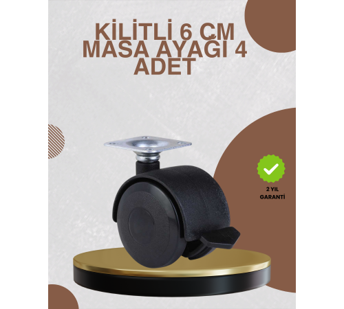 Kilitli Mobilya Ayağı 6 cm 4’lü Set Zemin Korumalı