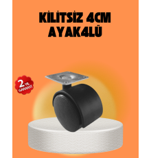 Kilitsiz 4 cm Tekerlek Ayak 4’lü Set Sessiz ve Dayanıklı