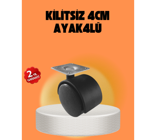 Kilitsiz 4 cm Tekerlek Ayak 4’lü Set Sessiz ve Dayanıklı